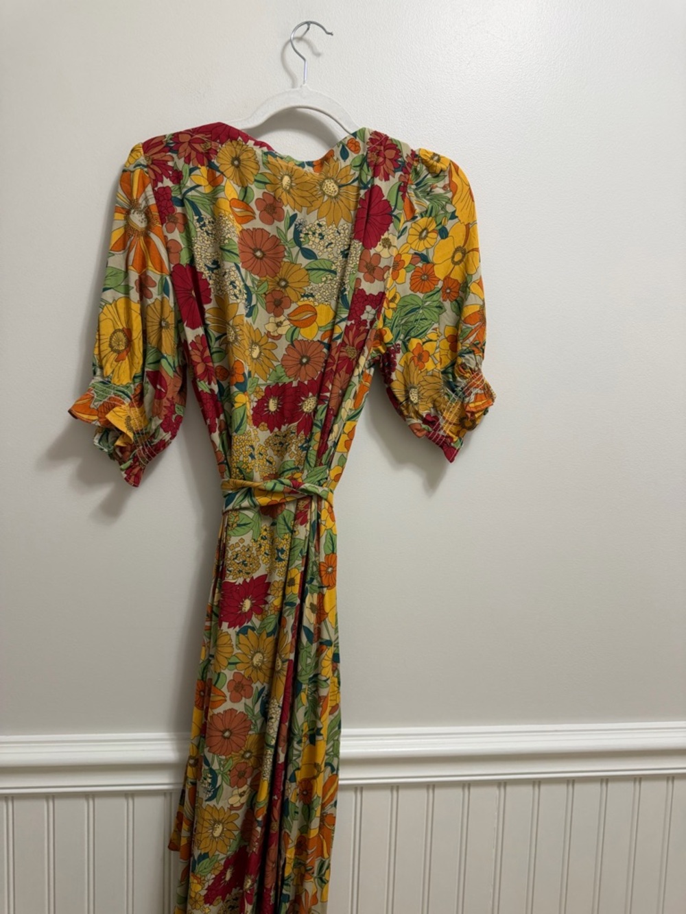 Sophia Wrap Maxi Dress - Gold Vintage Floral - Picture 5 of 11